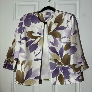 ❤️2/$15 or 3/$21❤️ Alfred Dunner Floral Jacket, Size 6 Petite